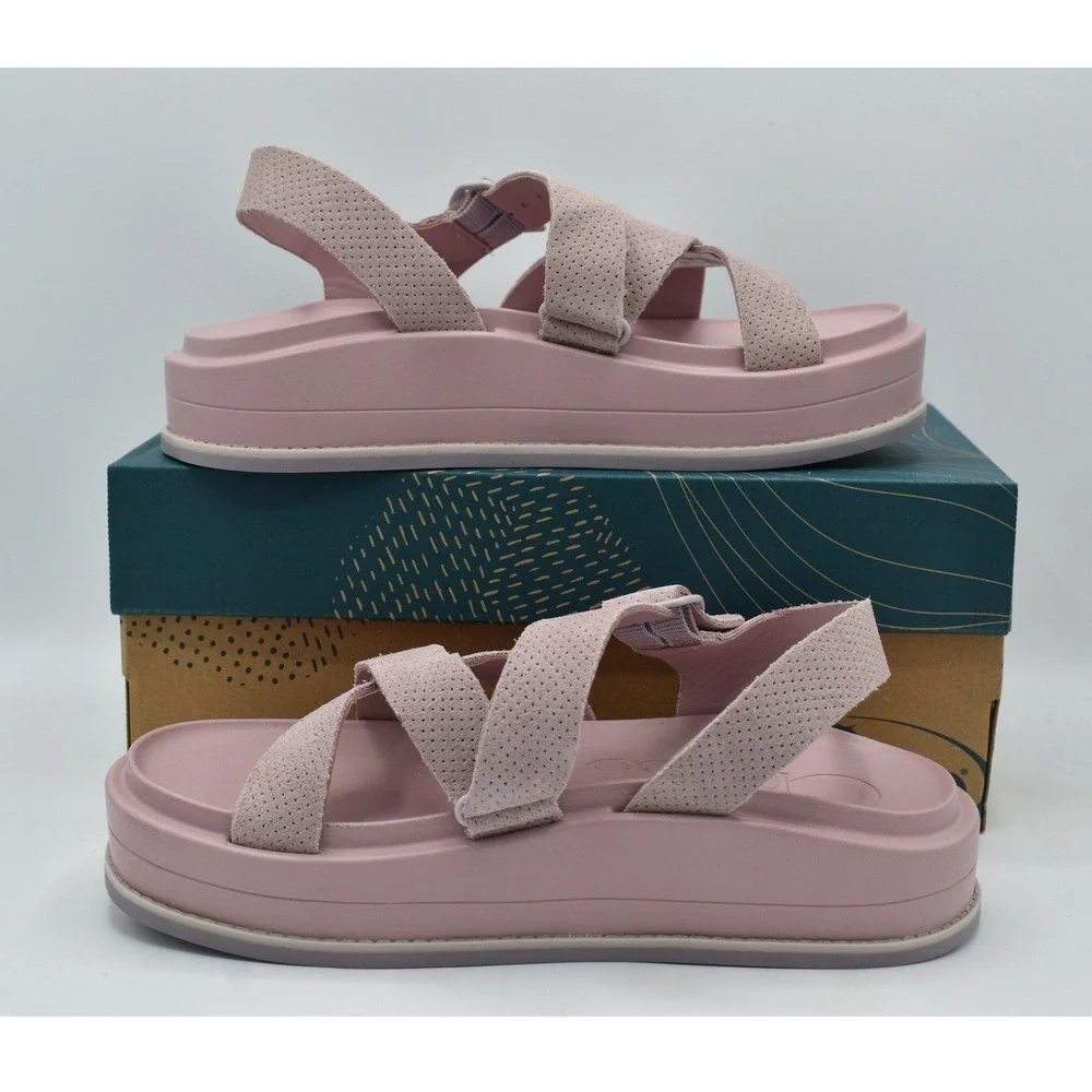 Chaco Women Size 11 Townes Midform Pink Suede Platform Sandals Shoes